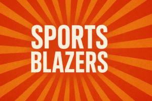 A dynamic podcast recording featuring hosts Thaddeus Myles and Kyera Tanay discussing the latest updates in college football, basketball, and the NFL on Sports Blazers.