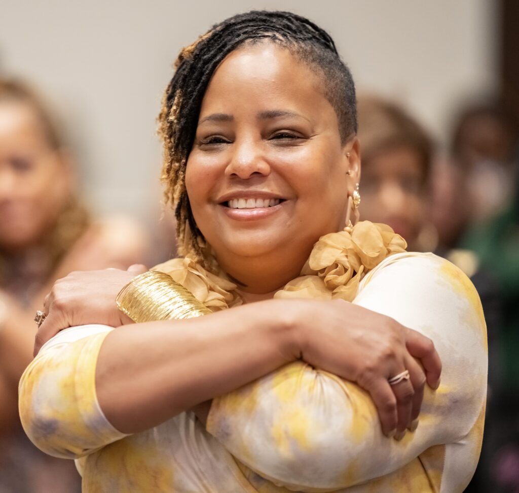 Chasity McMillan delivering a spiritual message about restored joy, divine restoration, and biblical completeness for the Deepest Within You Podcast.