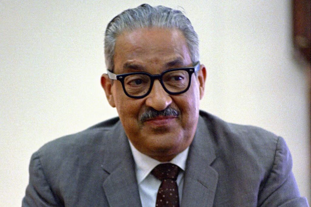 Podcast episode artwork featuring Thurgood Marshall for Urban City’s Black Agenda, highlighting his role as the first Black Supreme Court Justice and civil rights lawyer.