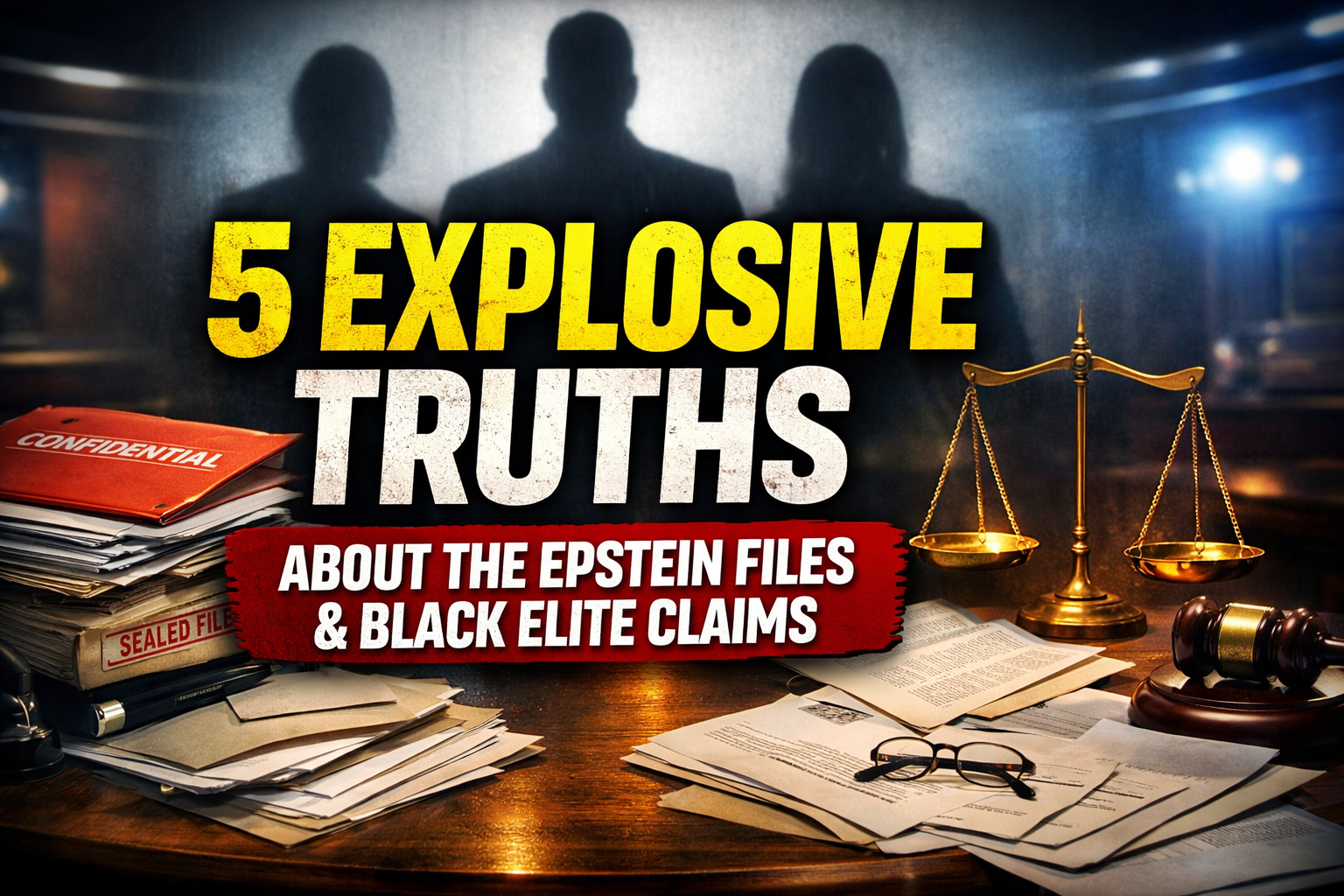 Court documents and files representing the Epstein investigation with focus on power and accountability