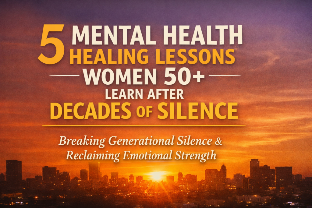Mental health healing journey for women over 50 breaking decades of silence and reclaiming emotional strength.