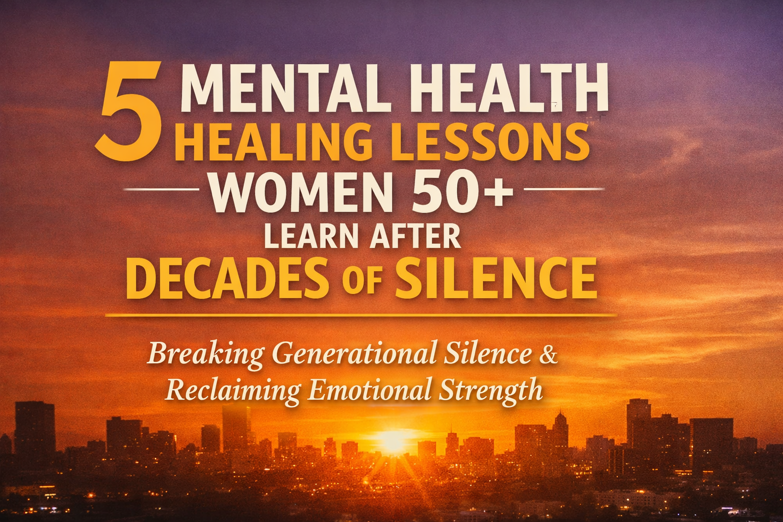 Mental health healing journey for women over 50 breaking decades of silence and reclaiming emotional strength.