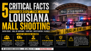 Police respond to a chaotic shooting scene at a busy Baton Rouge shopping mall as emergency crews assist injured victims