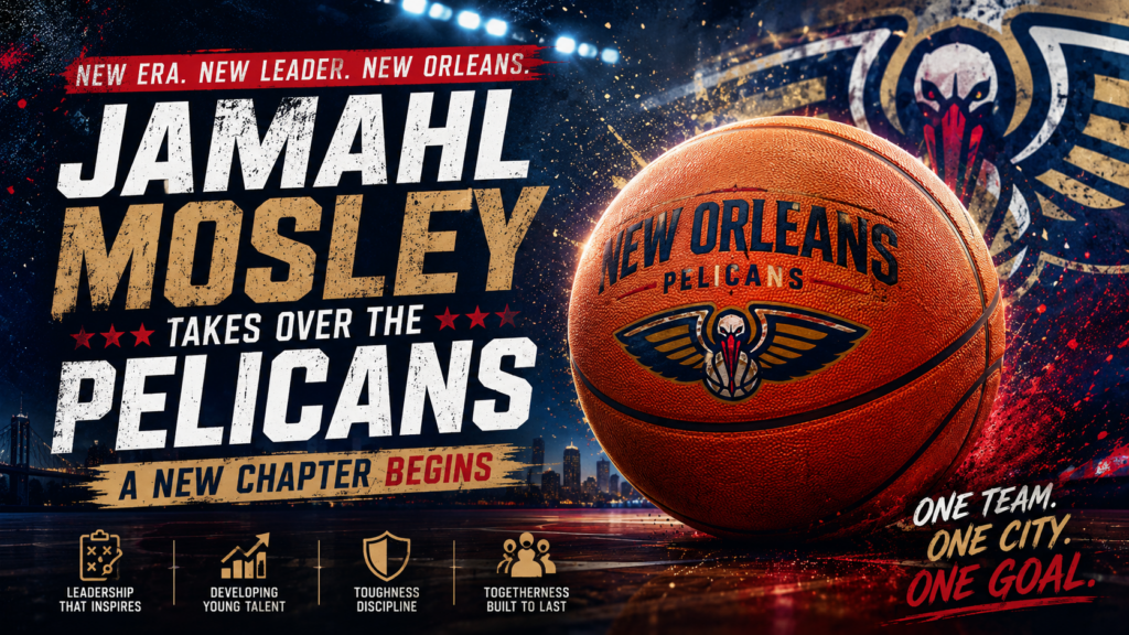 Jamahl Mosley introduced as the new head coach of the New Orleans Pelicans during a press conference.