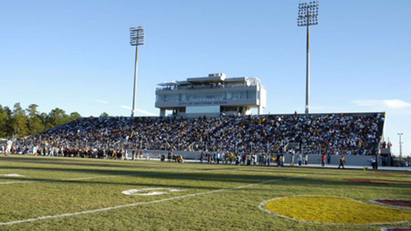 Bethune Cookman playing a football game at Daytona Stadium