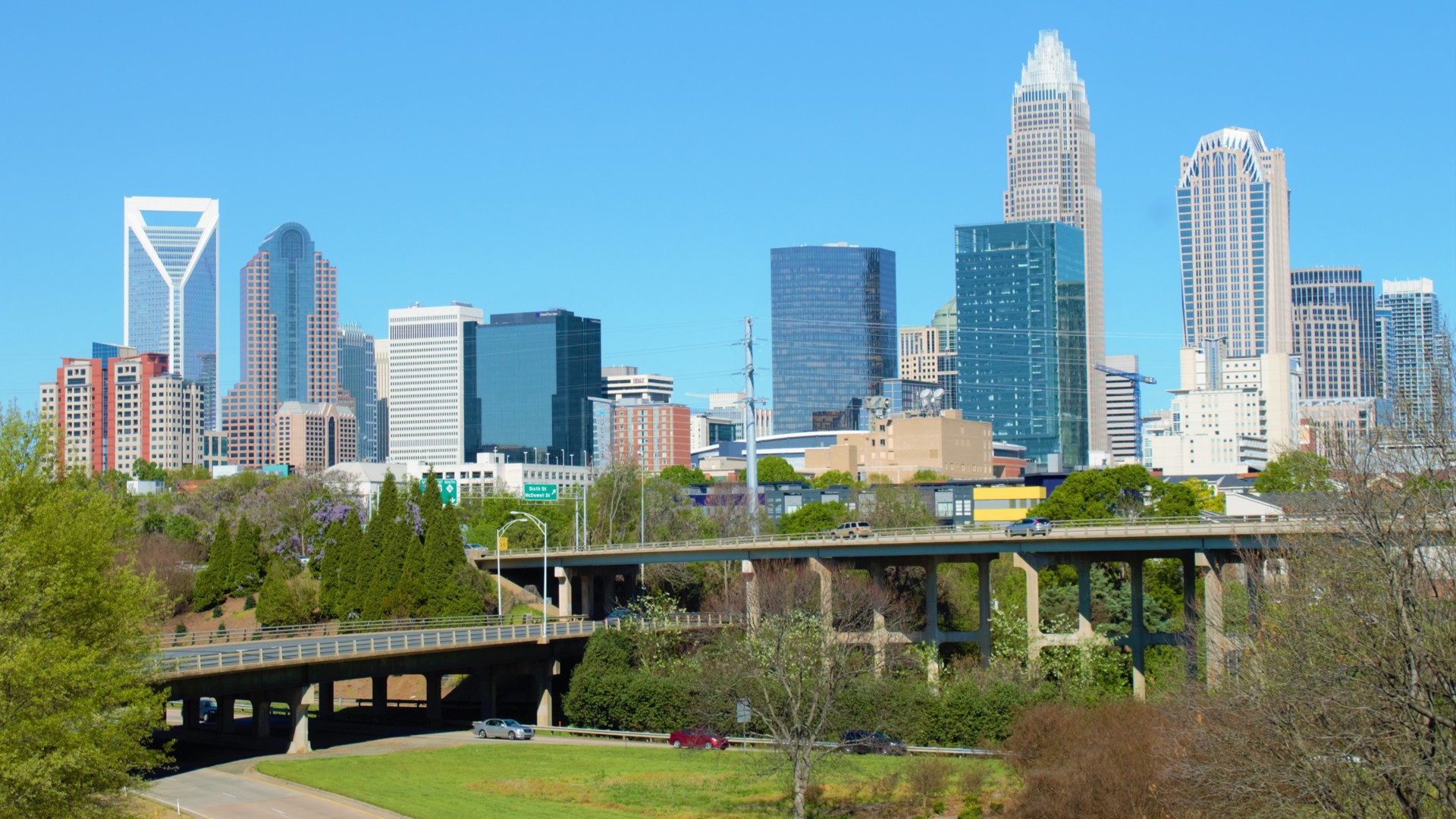 The Charlotte skyline in North Carolina