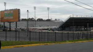 Bragg Memorial Stadium in Tallahassee seen from Perry Street