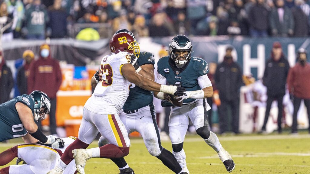 Jalen Hurts in action for the Philadelphia Eagles