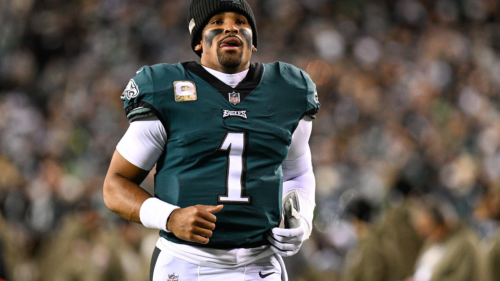 Jalen Hurts drops back to pass for Philadelphia