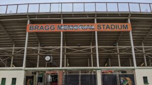Bragg Memorial Stadium entrance sign at Florida A and M University in Tallahassee