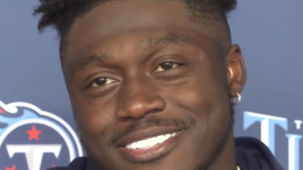 A.J. Brown smiles during his time with the Tennessee Titans