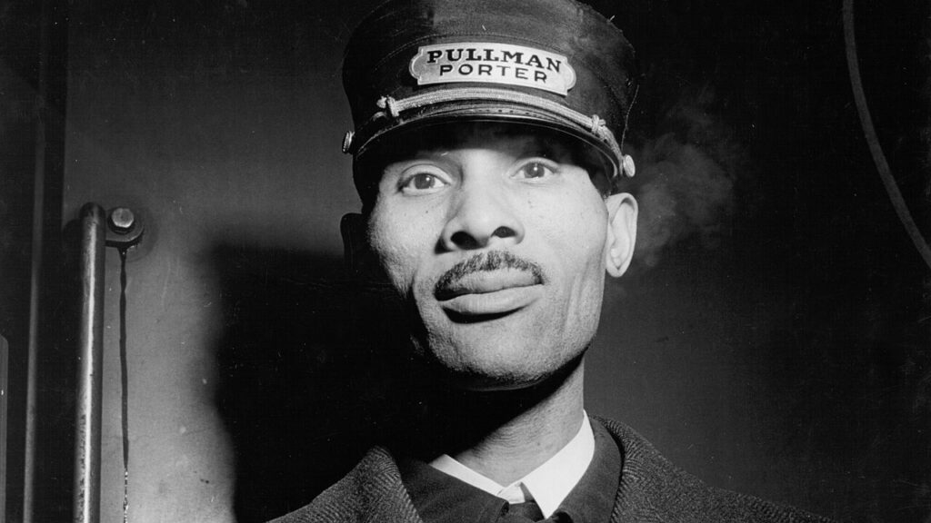 Pullman porter at work in Chicago in the early 1940s