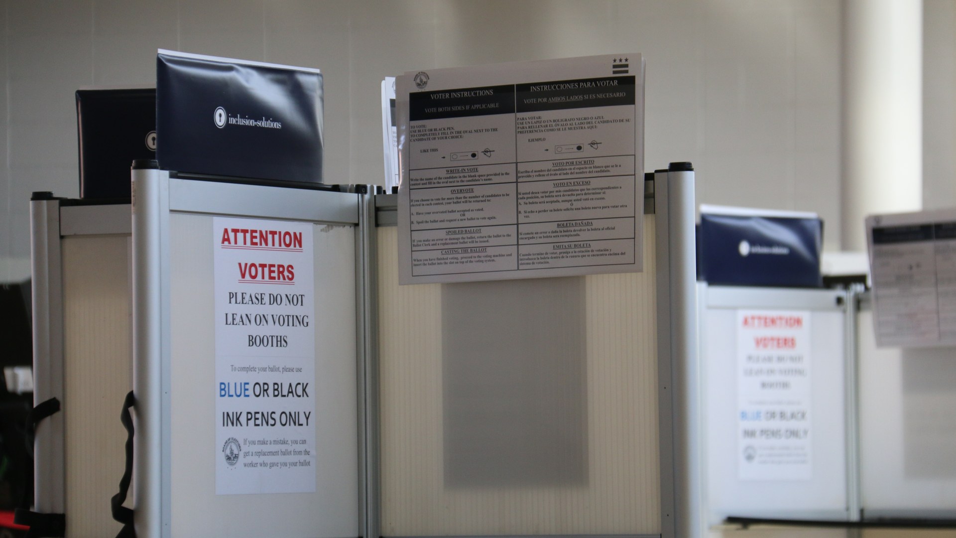 Voting booths ready for voters at a polling station