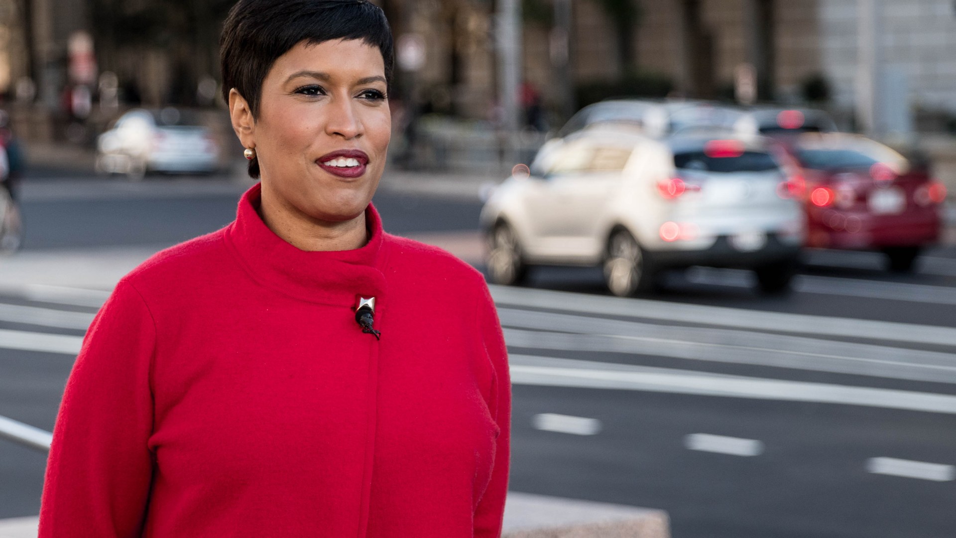Mayor Muriel Bowser speaking at a public event in Washington DC