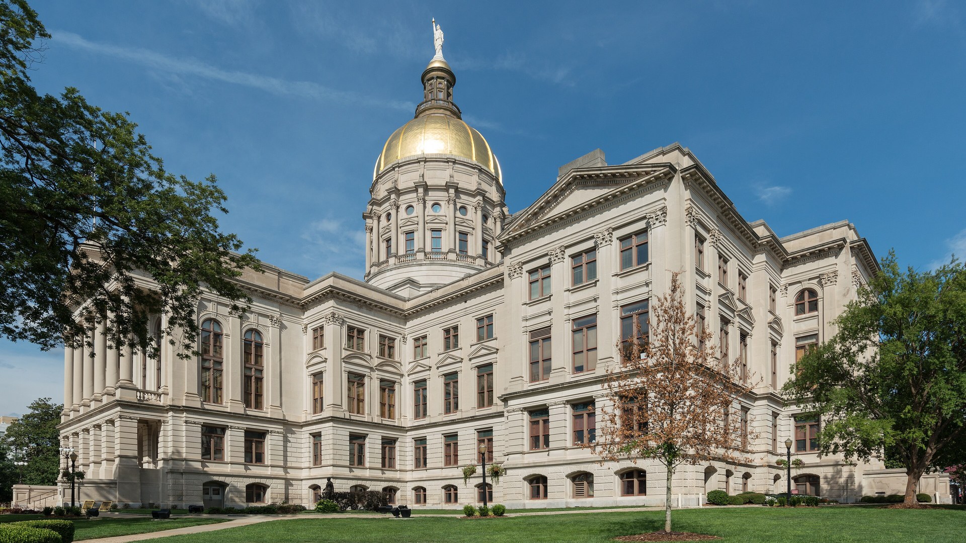 The Georgia State Capitol building in Atlanta with its gold dome
