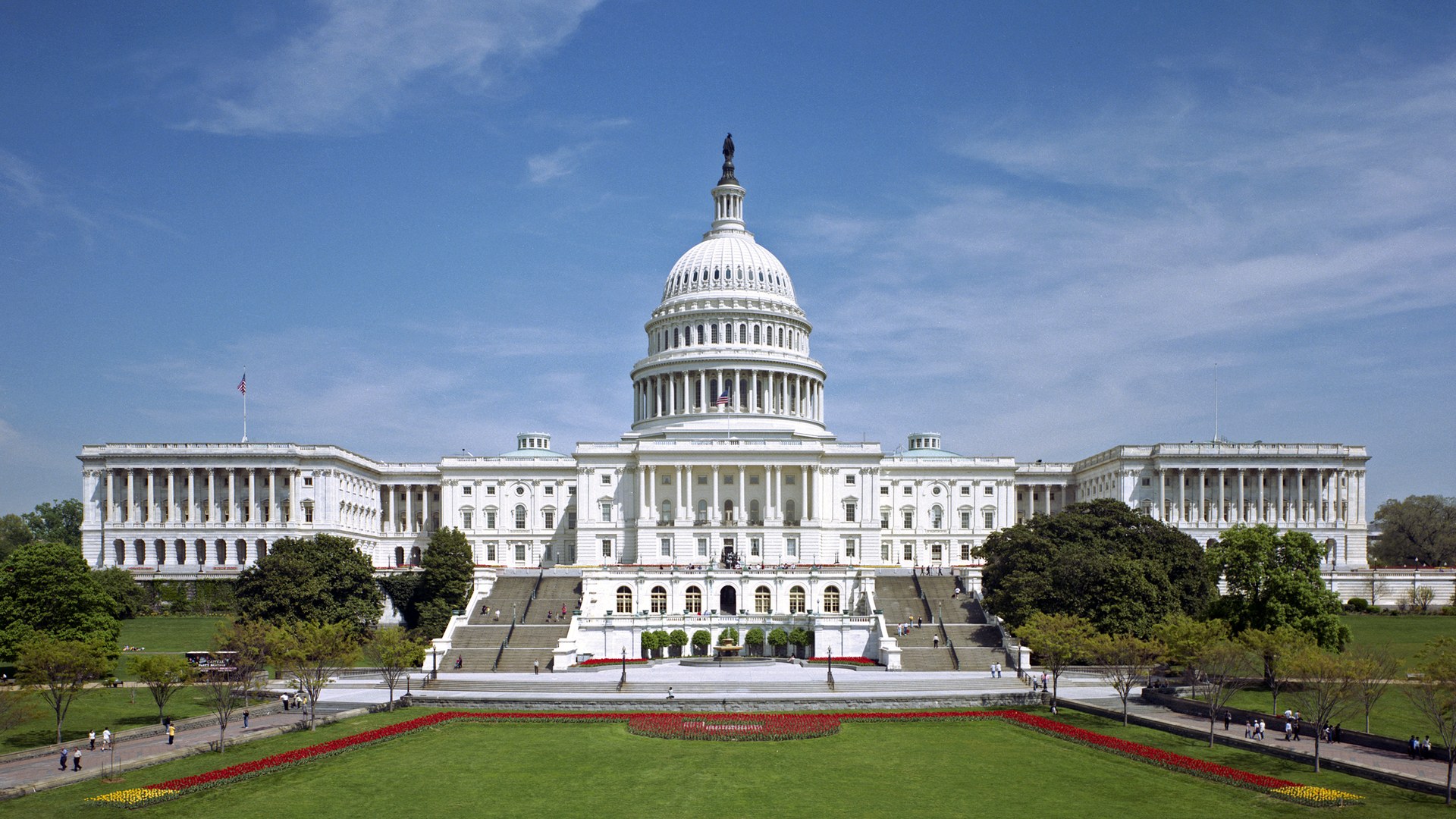 United States Capitol building seen from the west front lawn