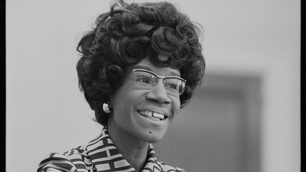 Congresswoman Shirley Chisholm announcing her candidacy for the presidential nomination
