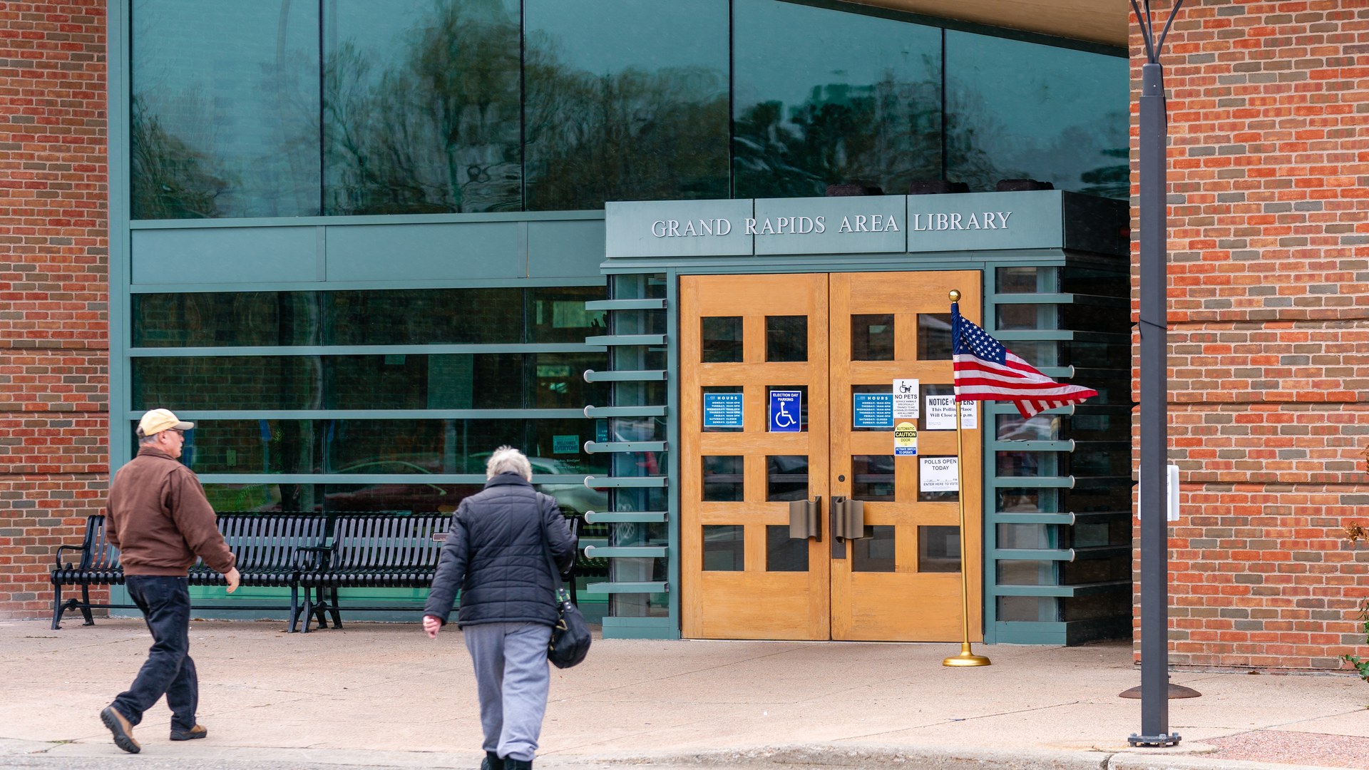 Voters head into a polling place on Election Day