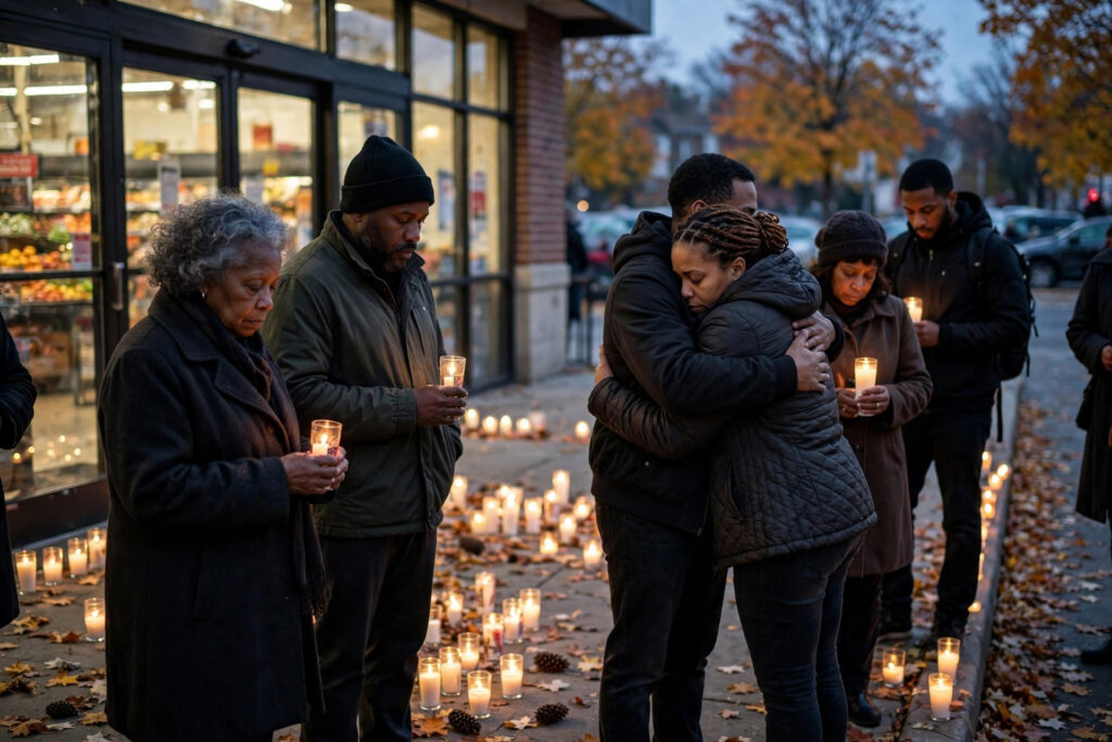 Candlelight vigil honoring the victims of the Buffalo Tops supermarket shooting