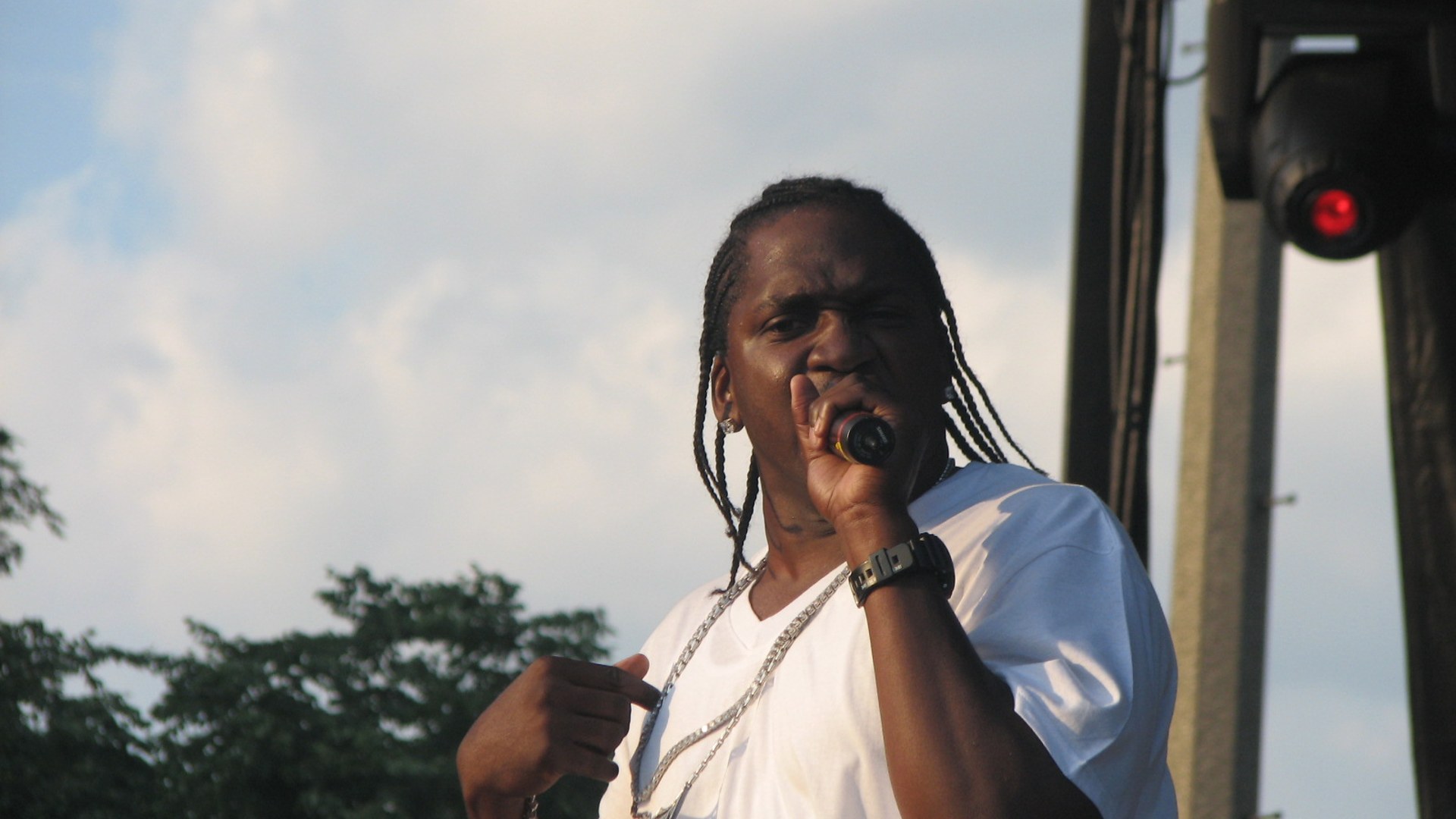 Pusha T of Clipse performing at a music festival