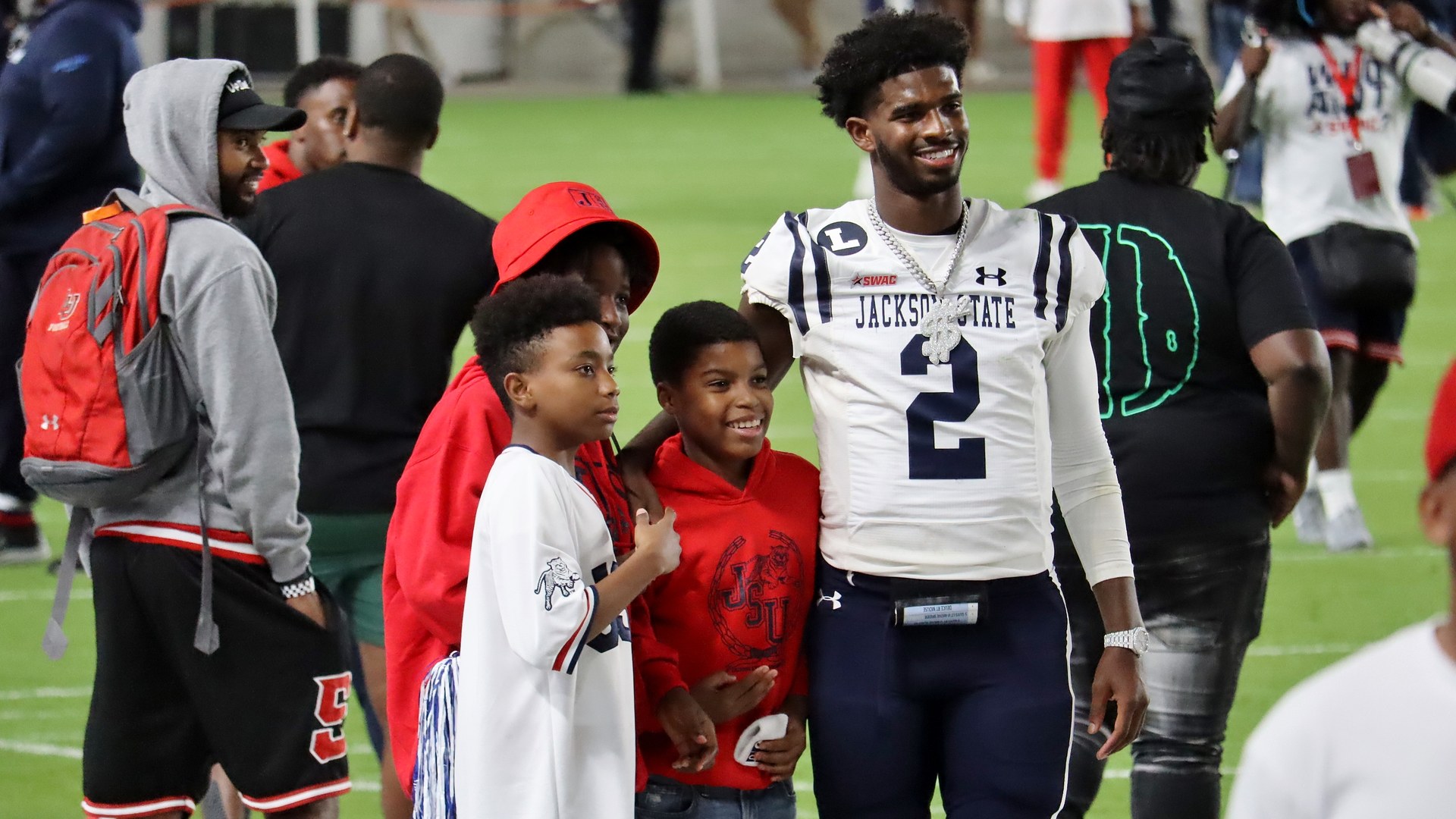 Shedeur Sanders in a file photo from his Jackson State football career